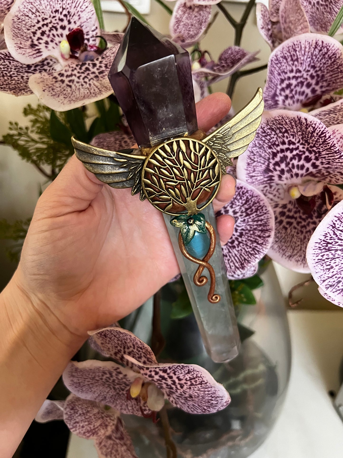 Yggdrasil Tree of Life Crystal Wand