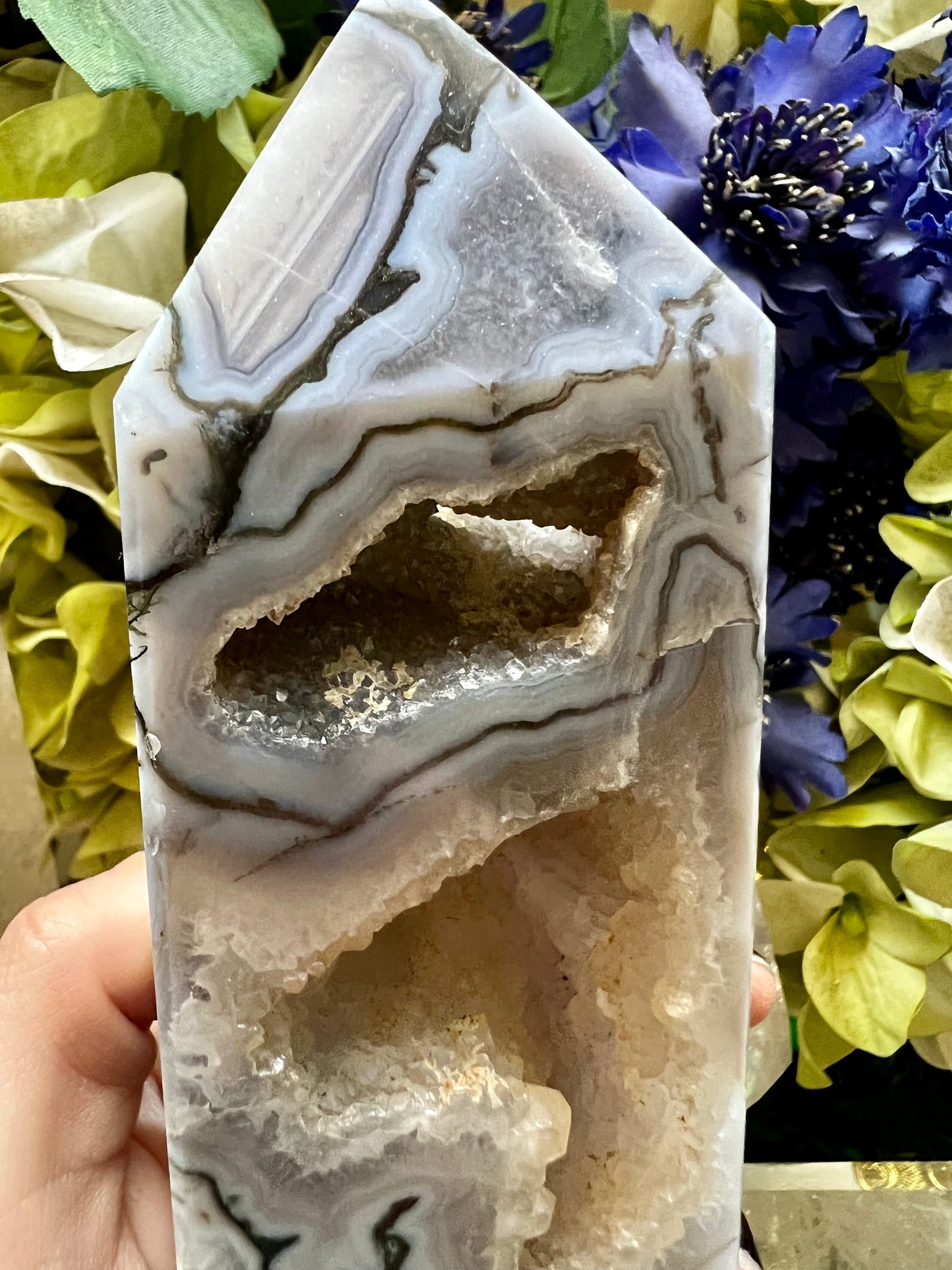 Purple Moss Agate tower